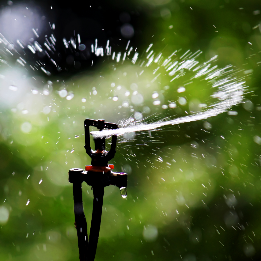 RPE's Sprinkler solution can interface with a weather service or even better, our soil moisture sensors, in order to water more effectively.